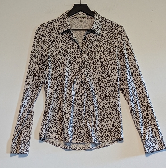 Fairway & Greene Dressy Casual Button Down Shirt Medium Women's Golf Blouse Top - Picture 1 of 4